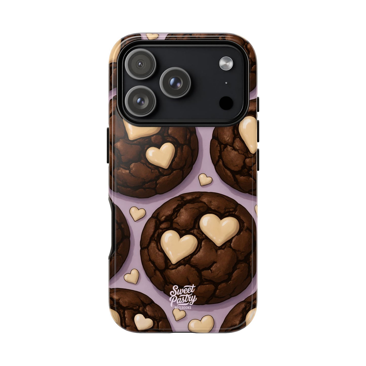 Double Chocolate & White hearts Phone Case – Dessert-Inspired Protective Case