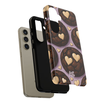 Double Chocolate & White hearts Phone Case – Dessert-Inspired Protective Case