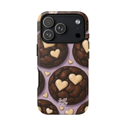 Double Chocolate & White hearts Phone Case – Dessert-Inspired Protective Case