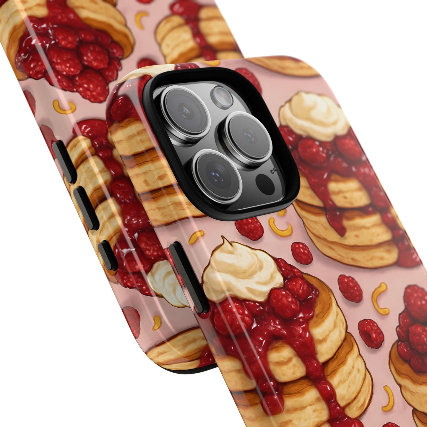 Raspberry Pancakes Phone Case – Dessert-Inspired Protective Case