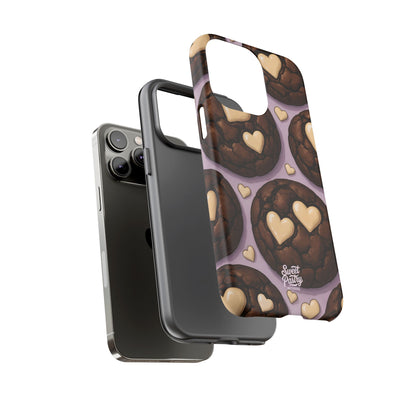 Double Chocolate & White hearts Phone Case – Dessert-Inspired Protective Case