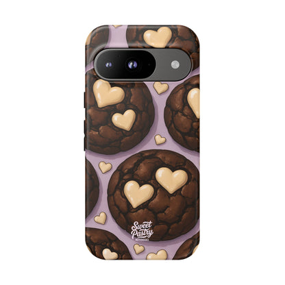 Double Chocolate & White hearts Phone Case – Dessert-Inspired Protective Case