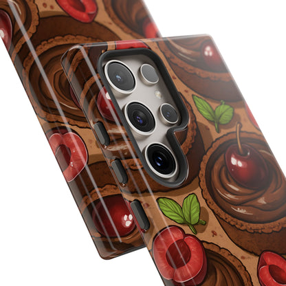 Cherry Chocolate Tart Phone Case – Dessert-Inspired Protective Case