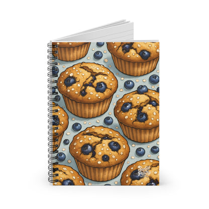 Blueberry Muffin Spiral Notebook — Dessert-Inspired Spiral Notebook for Bakers | Sweet Pastry Notebooks