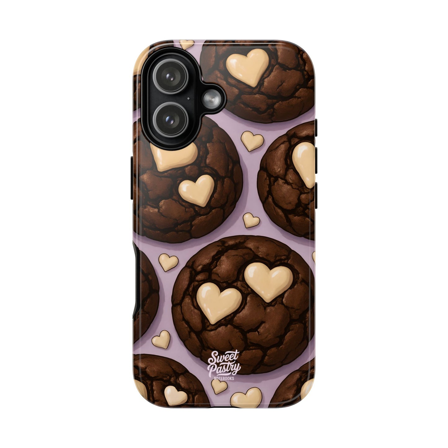 Double Chocolate & White hearts Phone Case – Dessert-Inspired Protective Case