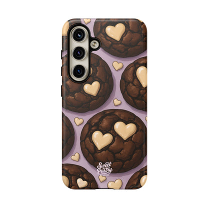 Double Chocolate & White hearts Phone Case – Dessert-Inspired Protective Case