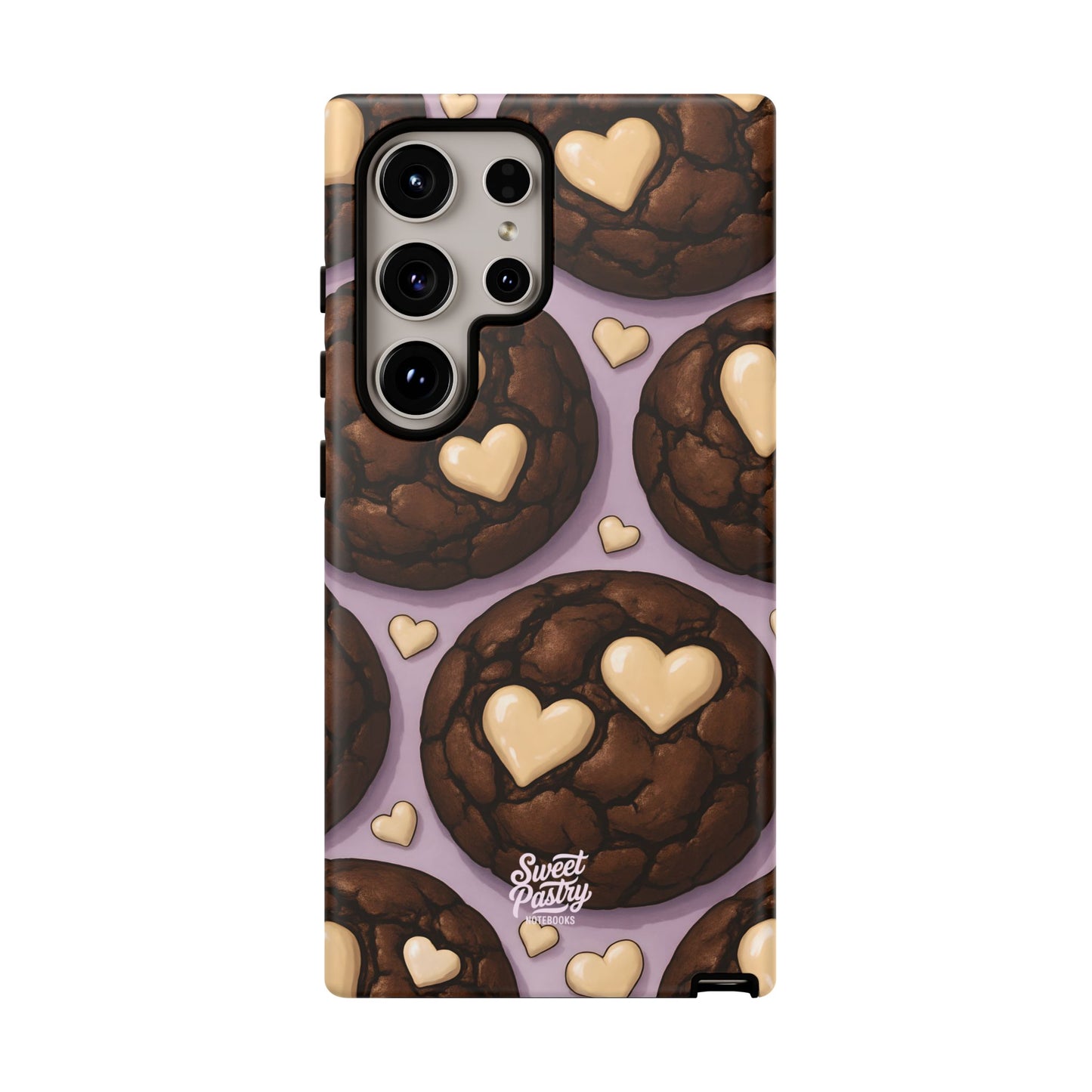 Double Chocolate & White hearts Phone Case – Dessert-Inspired Protective Case