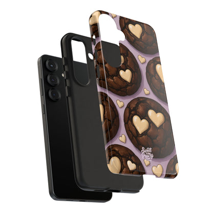 Double Chocolate & White hearts Phone Case – Dessert-Inspired Protective Case