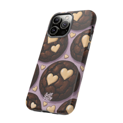 Double Chocolate & White hearts Phone Case – Dessert-Inspired Protective Case