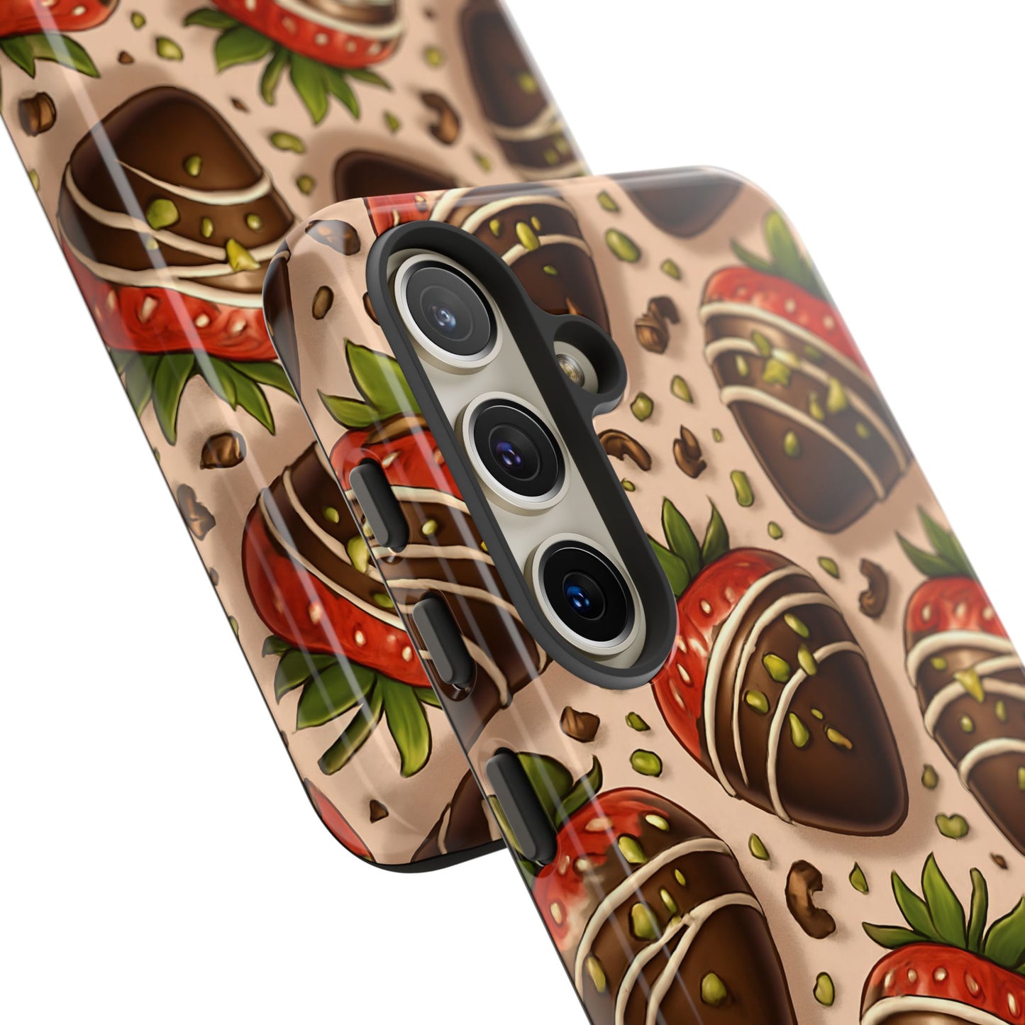 Chocolate Strawberries Phone Case – Dessert-Inspired Protective Case