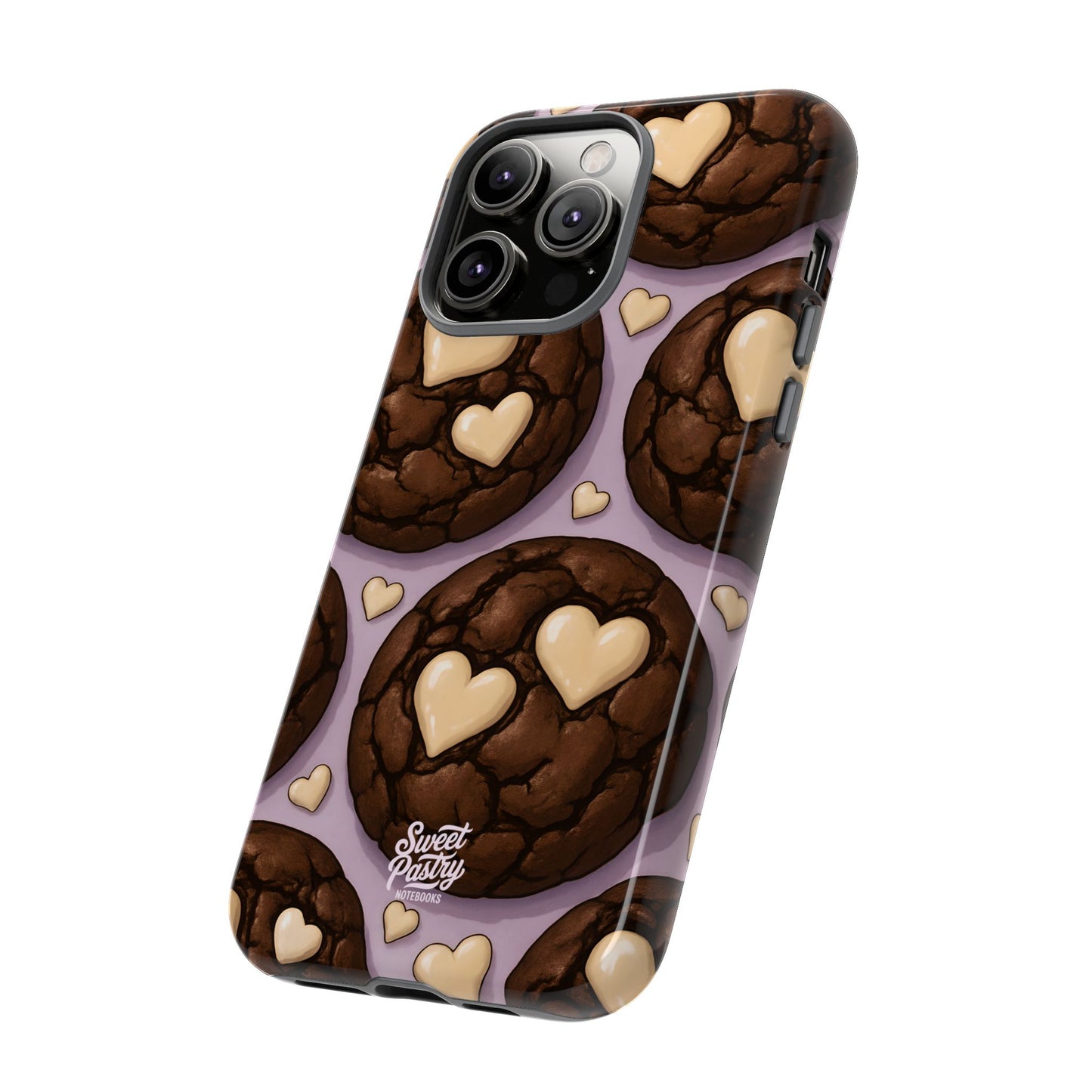 Double Chocolate & White hearts Phone Case – Dessert-Inspired Protective Case