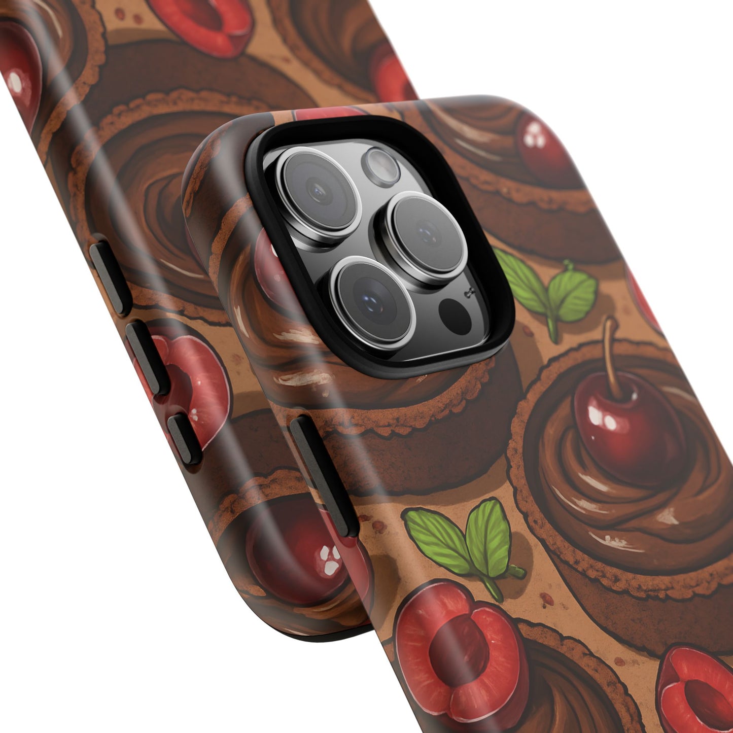 Cherry Chocolate Tart Phone Case – Dessert-Inspired Protective Case