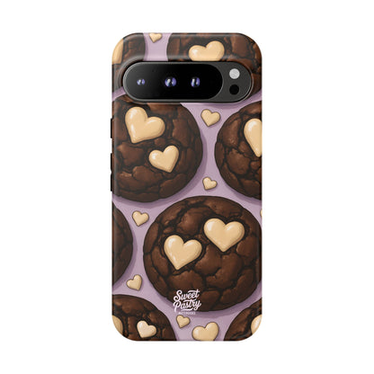 Double Chocolate & White hearts Phone Case – Dessert-Inspired Protective Case
