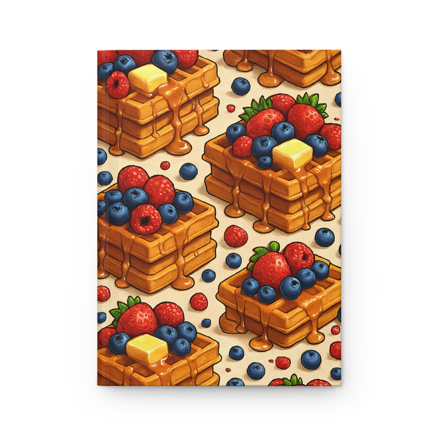 Berries and Waffles Notebook — Dessert-Inspired Hardcover Journal for Bakers | Sweet Pastry Notebooks