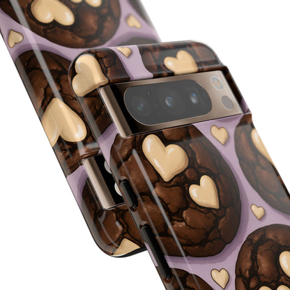 Double Chocolate & White hearts Phone Case – Dessert-Inspired Protective Case