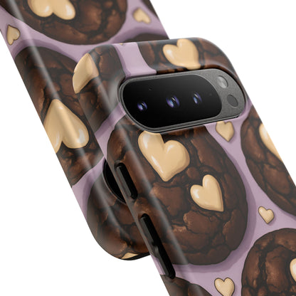 Double Chocolate & White hearts Phone Case – Dessert-Inspired Protective Case