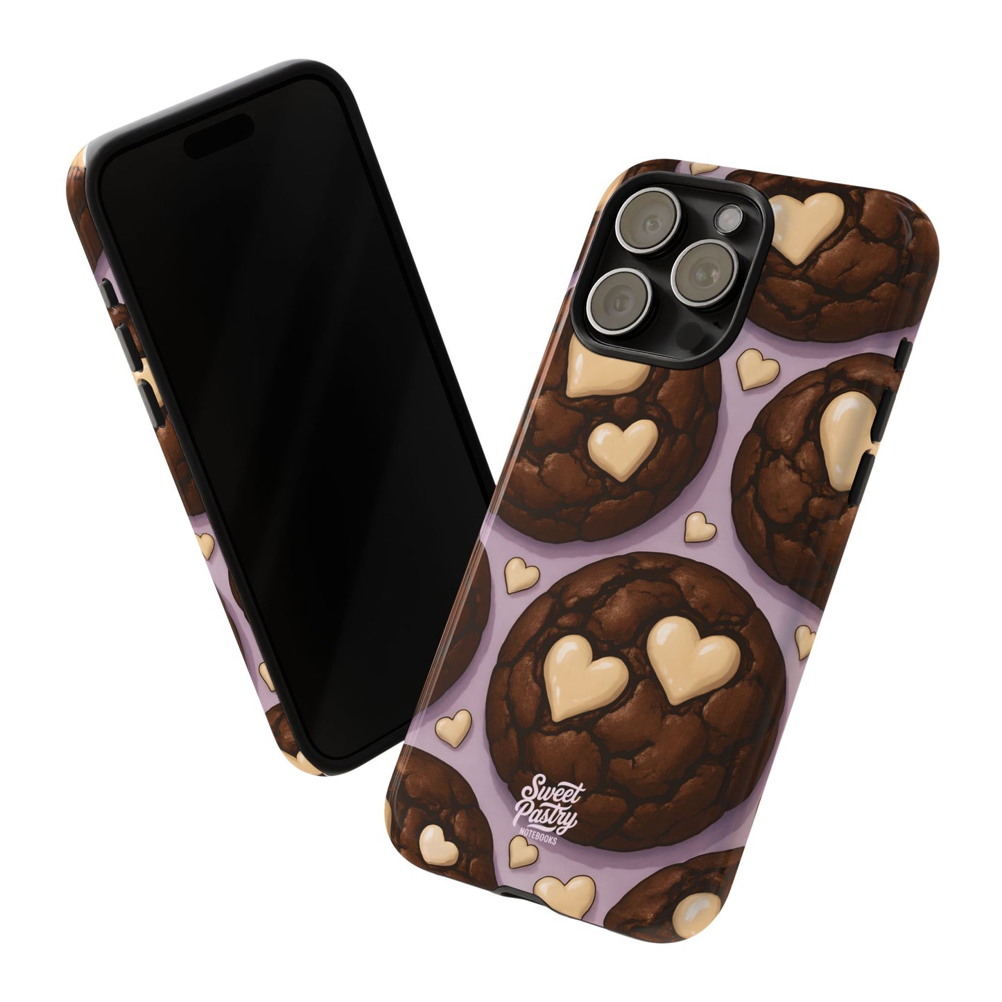 Double Chocolate & White hearts Phone Case – Dessert-Inspired Protective Case
