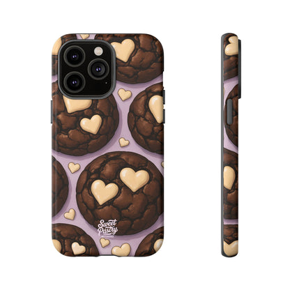Double Chocolate & White hearts Phone Case – Dessert-Inspired Protective Case