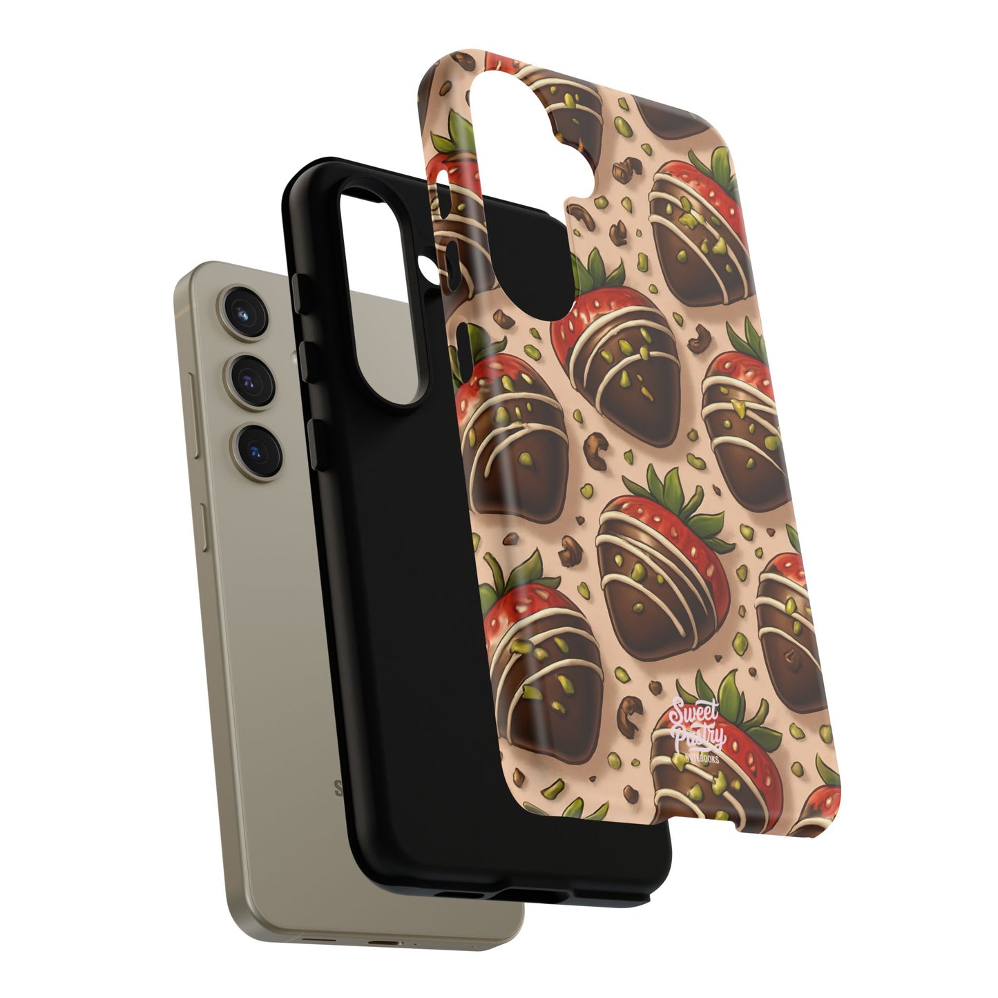 Chocolate Strawberries Phone Case – Dessert-Inspired Protective Case