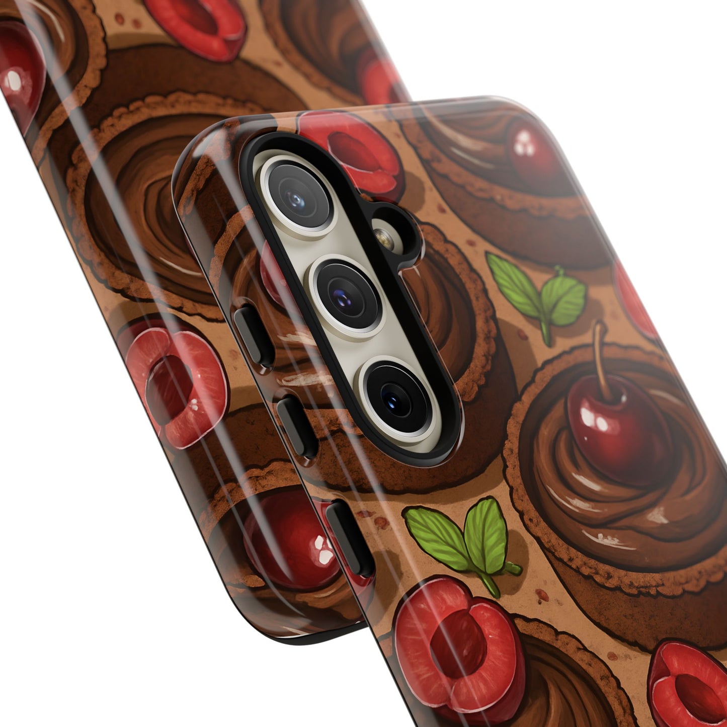 Cherry Chocolate Tart Phone Case – Dessert-Inspired Protective Case