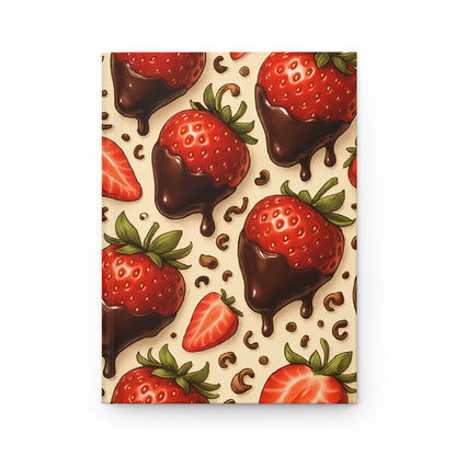 Chocolate-Dipped Strawberry Notebook — Dessert-Inspired Hardcover Journal for Bakers | Sweet Pastry Notebooks