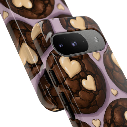 Double Chocolate & White hearts Phone Case – Dessert-Inspired Protective Case