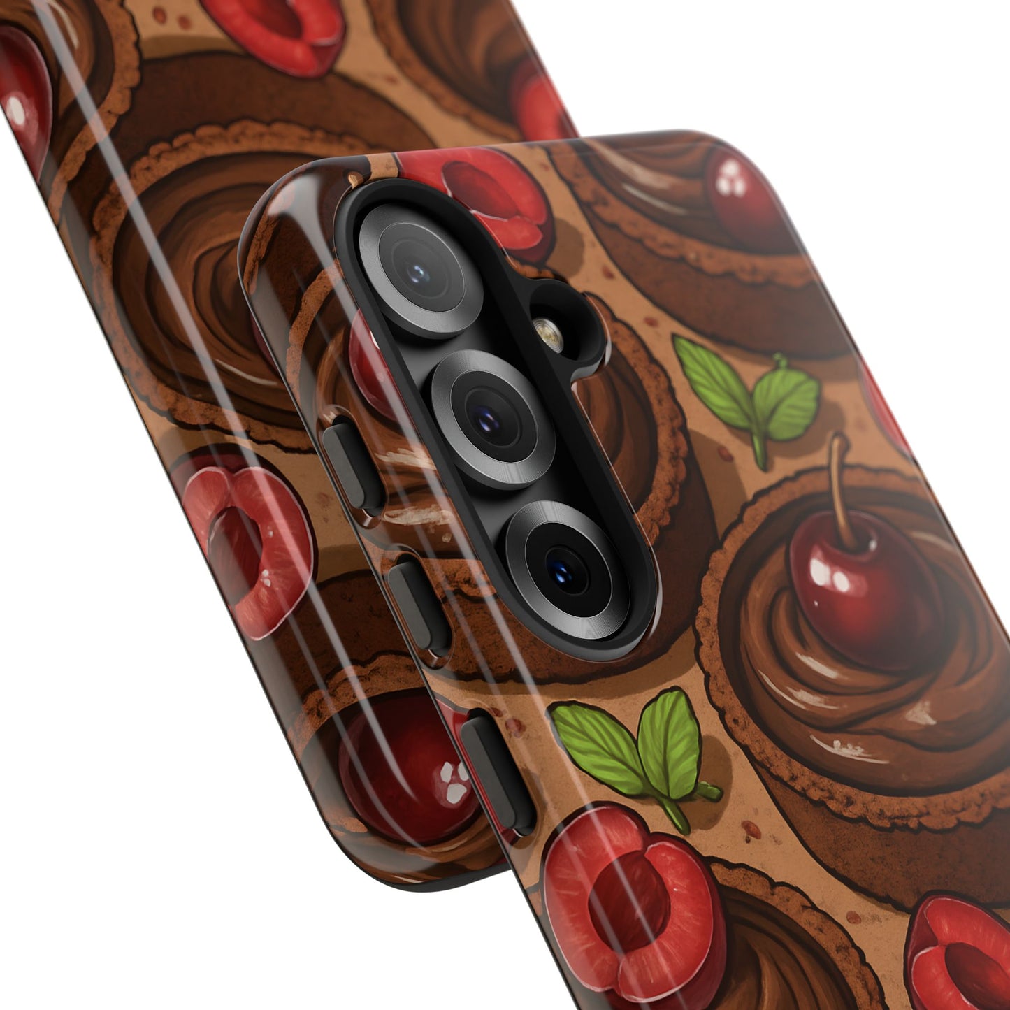 Cherry Chocolate Tart Phone Case – Dessert-Inspired Protective Case