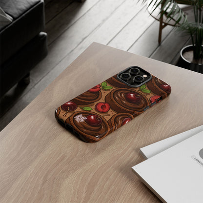Cherry Chocolate Tart Phone Case – Dessert-Inspired Protective Case
