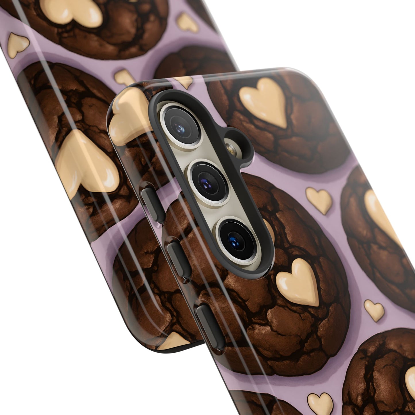 Double Chocolate & White hearts Phone Case – Dessert-Inspired Protective Case