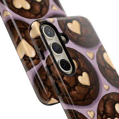 Double Chocolate & White hearts Phone Case – Dessert-Inspired Protective Case