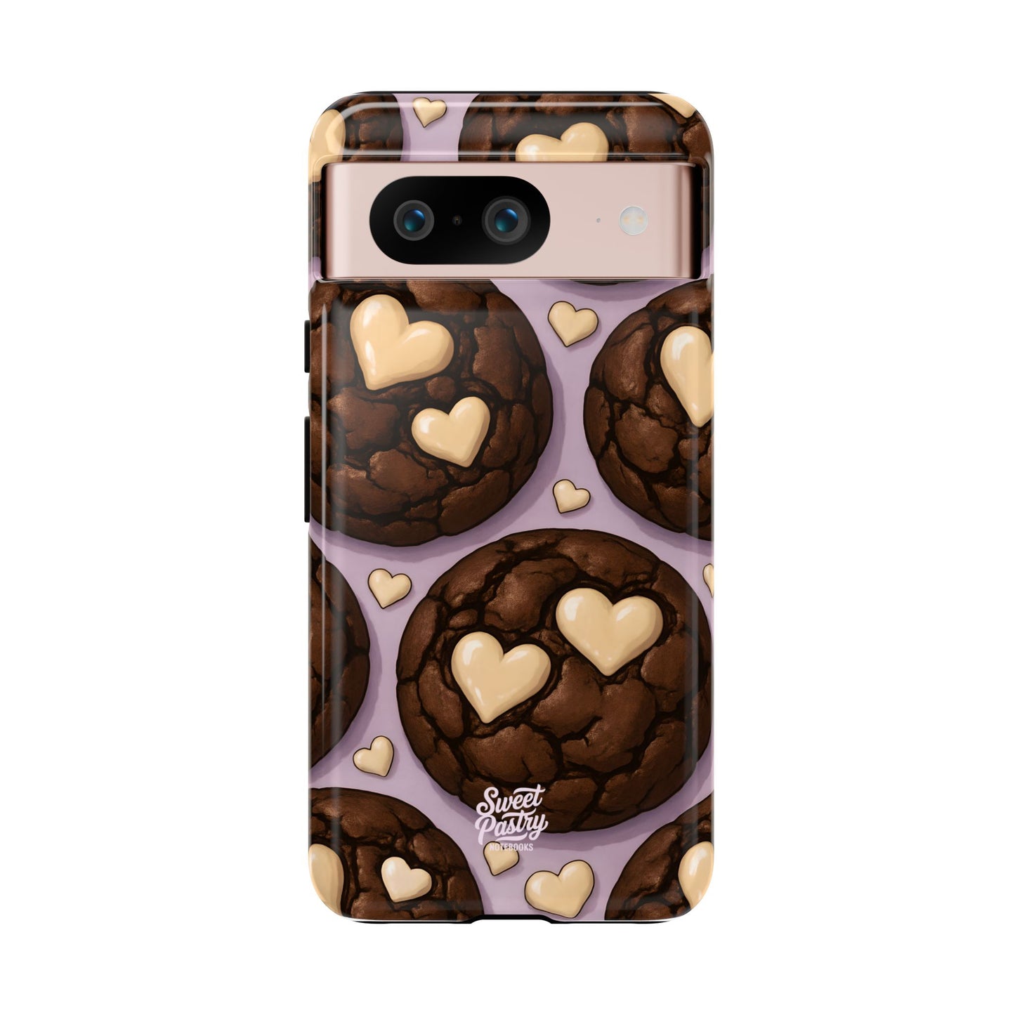 Double Chocolate & White hearts Phone Case – Dessert-Inspired Protective Case
