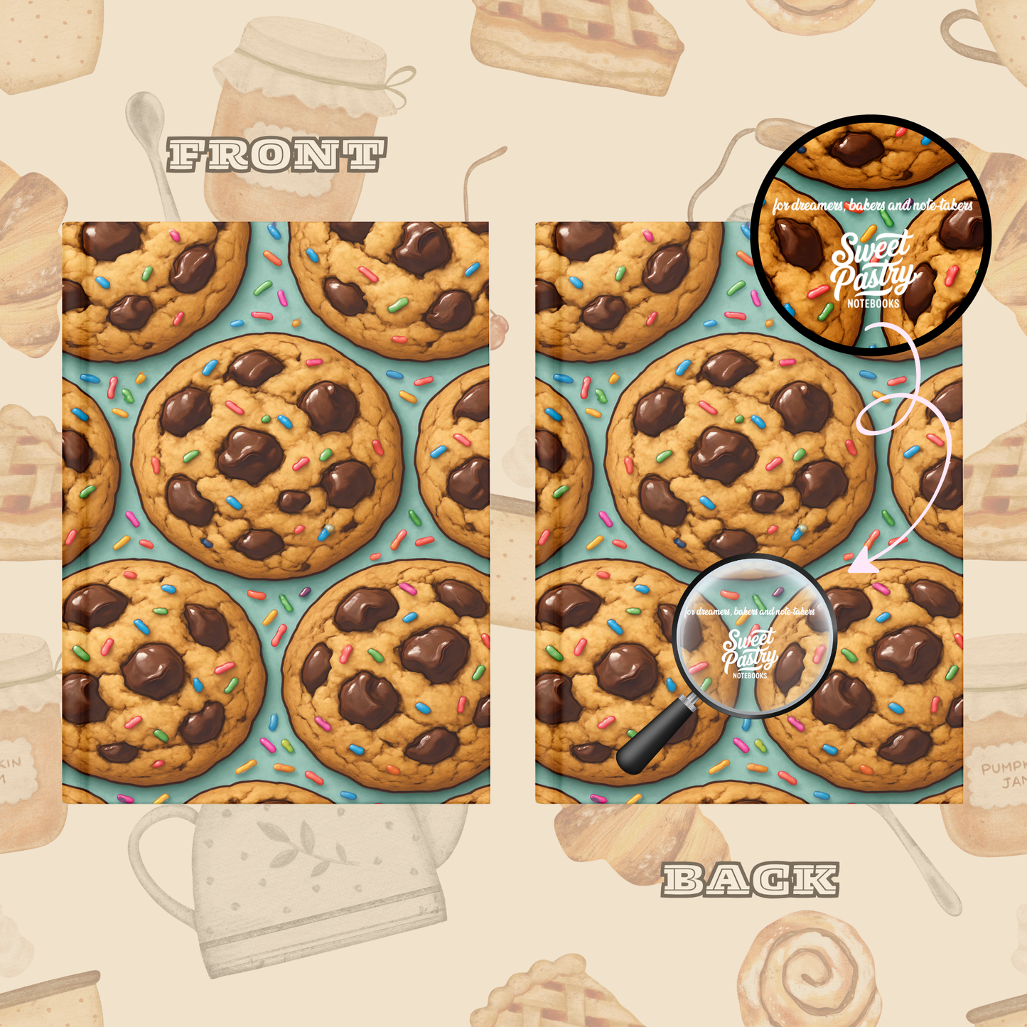 Chocolate Chip Cookie Journal – 2026–2027 Calendar & Mood Tracker | Sweet Pastry Notebooks