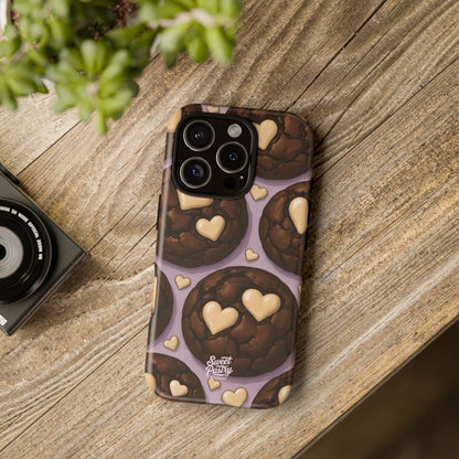 Double Chocolate & White hearts Phone Case – Dessert-Inspired Protective Case