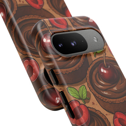 Cherry Chocolate Tart Phone Case – Dessert-Inspired Protective Case