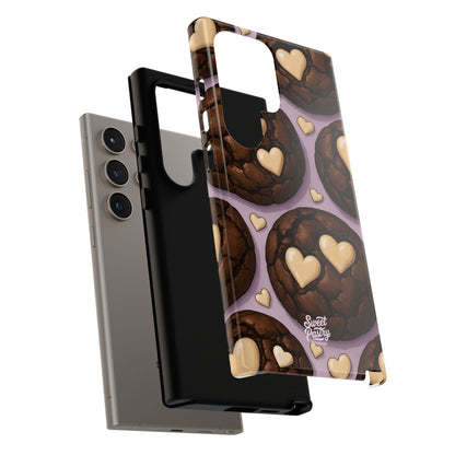 Double Chocolate & White hearts Phone Case – Dessert-Inspired Protective Case
