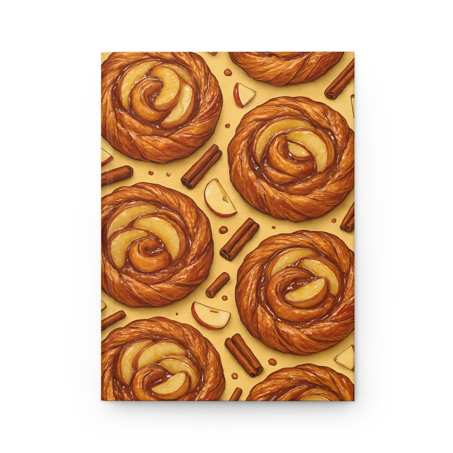 Cinnamon Apple Danish Notebook — Dessert-Inspired Hardcover Journal for Bakers | Sweet Pastry Notebooks