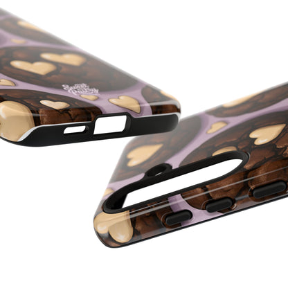 Double Chocolate & White hearts Phone Case – Dessert-Inspired Protective Case