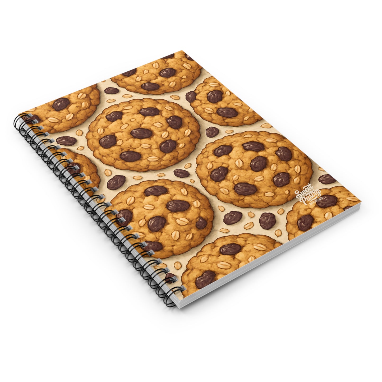 Oatmeal Raisin Cookie Spiral Notebook — Dessert-Inspired Spiral Notebook for Bakers | Sweet Pastry Notebooks