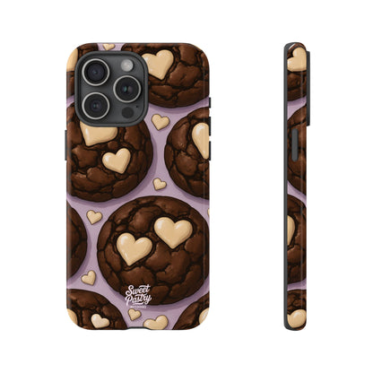 Double Chocolate & White hearts Phone Case – Dessert-Inspired Protective Case