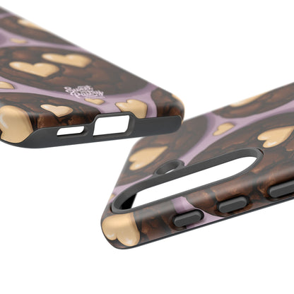 Double Chocolate & White hearts Phone Case – Dessert-Inspired Protective Case