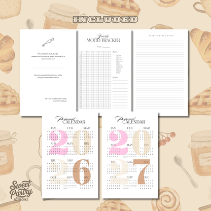 Chocolate Chip Cookie Journal – 2026–2027 Calendar & Mood Tracker | Sweet Pastry Notebooks