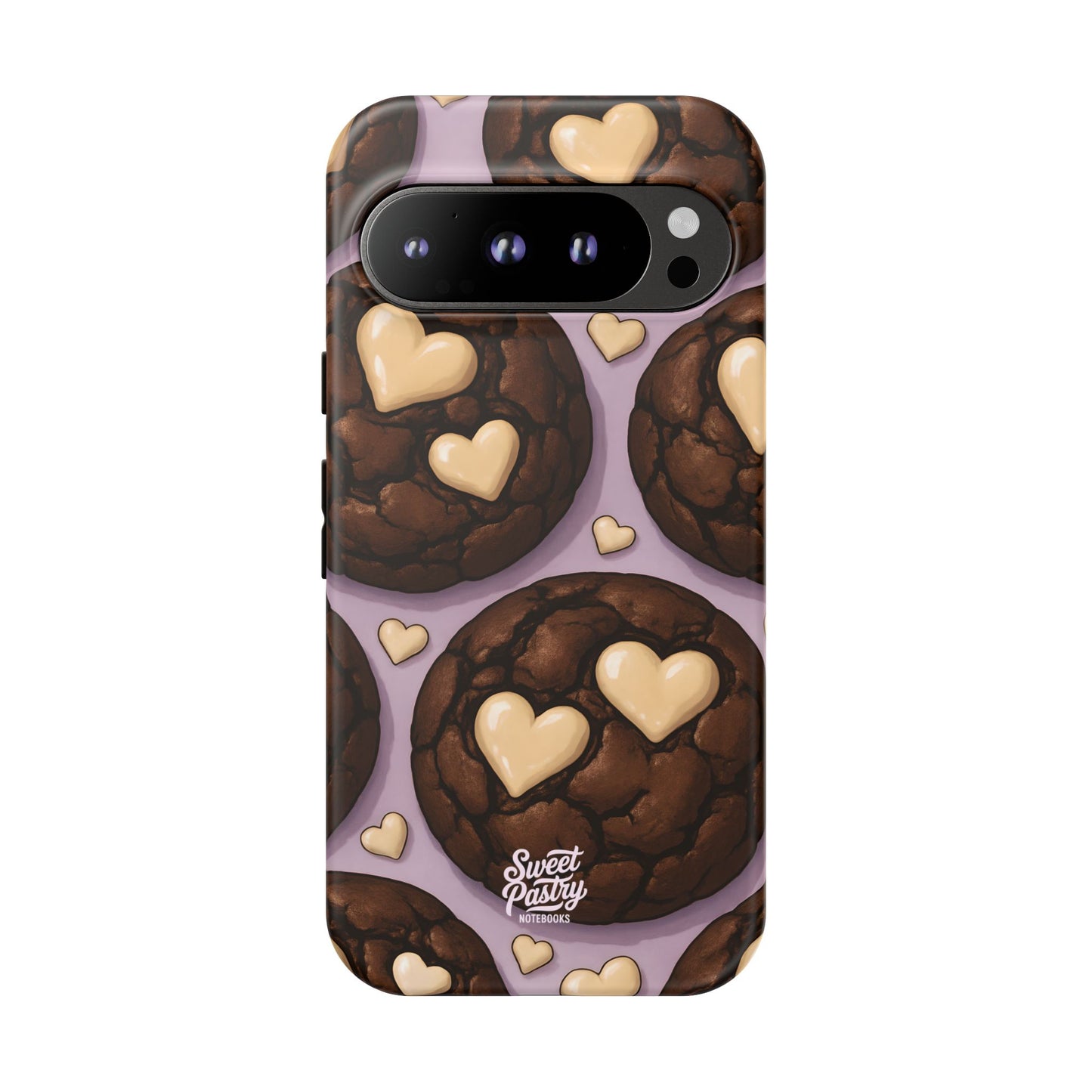 Double Chocolate & White hearts Phone Case – Dessert-Inspired Protective Case