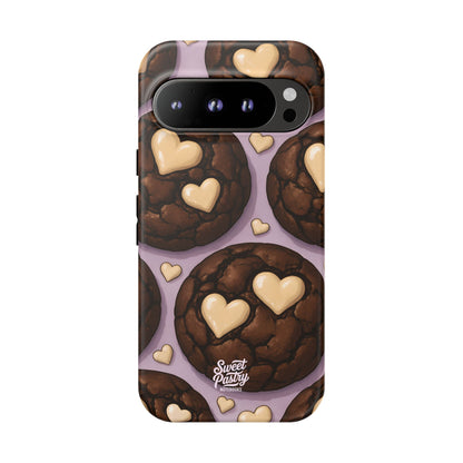 Double Chocolate & White hearts Phone Case – Dessert-Inspired Protective Case