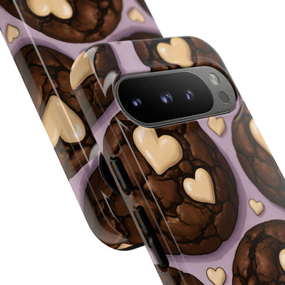 Double Chocolate & White hearts Phone Case – Dessert-Inspired Protective Case