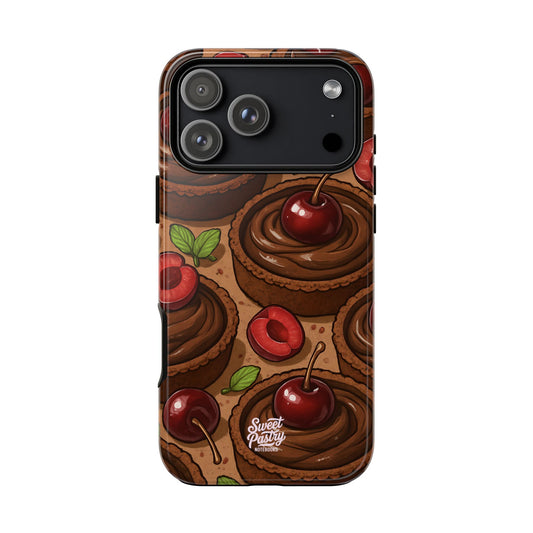Cherry Chocolate Tart Phone Case – Dessert-Inspired Protective Case