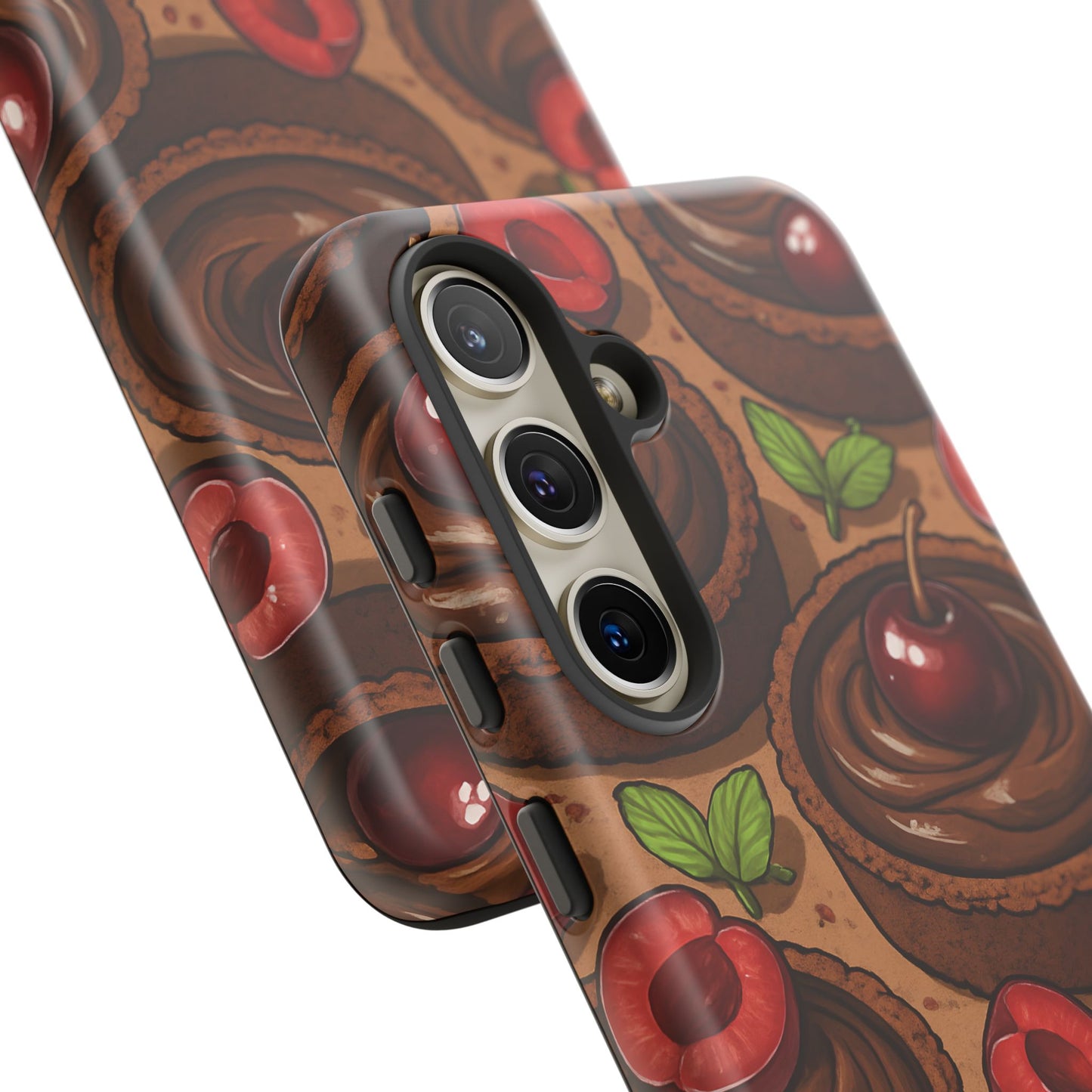 Cherry Chocolate Tart Phone Case – Dessert-Inspired Protective Case