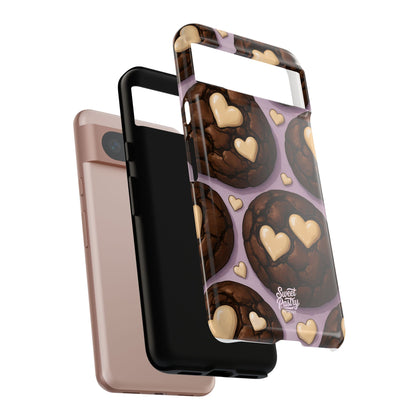Double Chocolate & White hearts Phone Case – Dessert-Inspired Protective Case