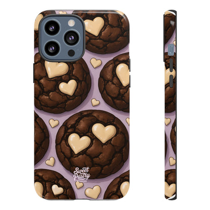 Double Chocolate & White hearts Phone Case – Dessert-Inspired Protective Case