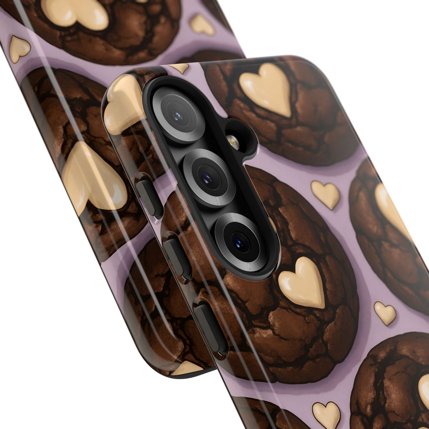Double Chocolate & White hearts Phone Case – Dessert-Inspired Protective Case