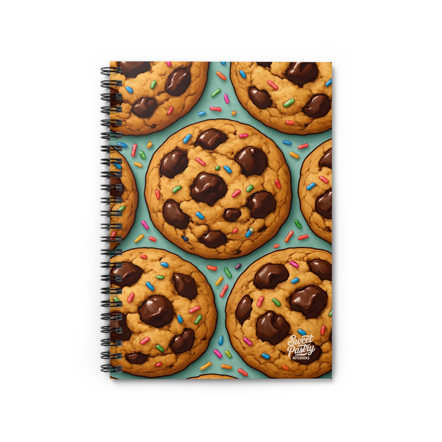 Chocolate Chip Cookies with Sprinkles Spiral Notebook — Dessert-Inspired Spiral Notebook for Bakers | Sweet Pastry Notebooks